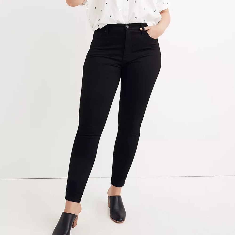 Madewell 10" high rise black skinny jeans